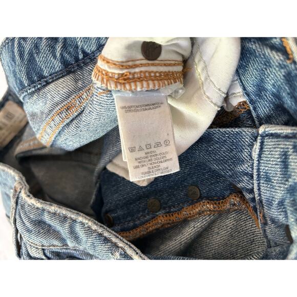 Free People We the Free Distressed Button Fly Denim A-Line Skirt Size 27 | 4 - Picture 7 of 10